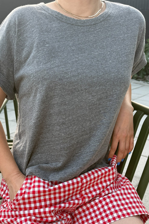 Vintage Fille Tee | Heather Grey