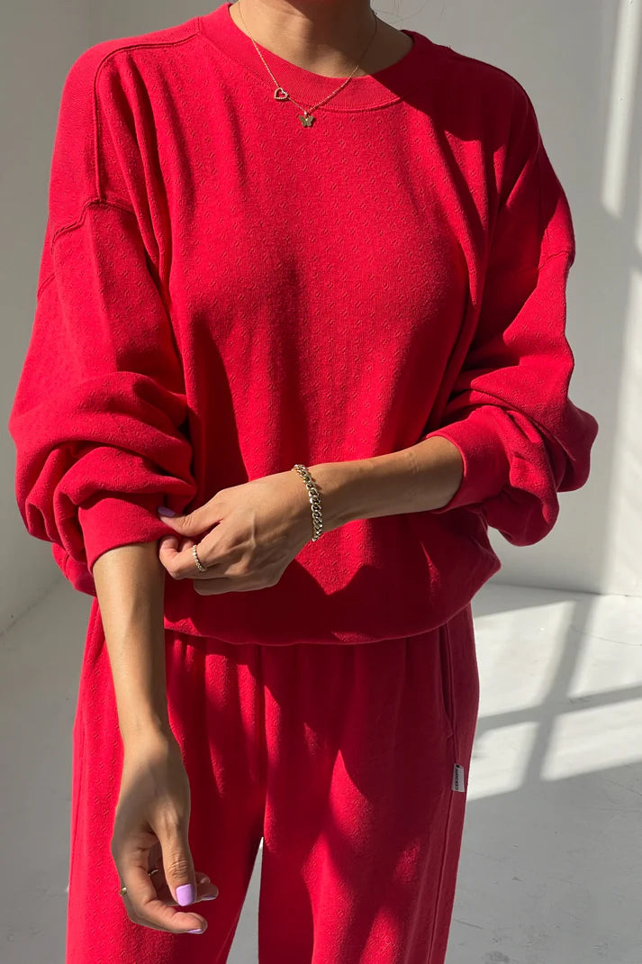 Pointelle Core Sweatshirt | Red Apple