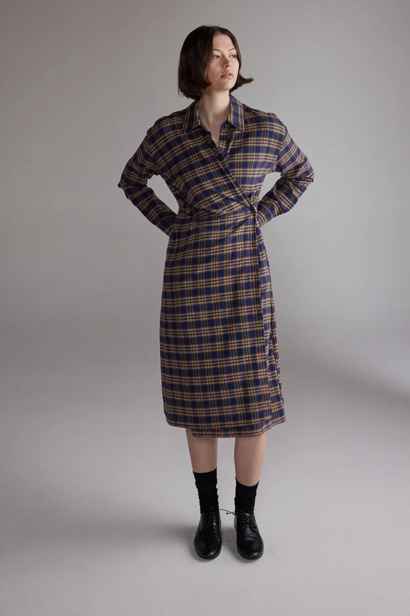 Plaid Shirt Dress | Blue/Khaki