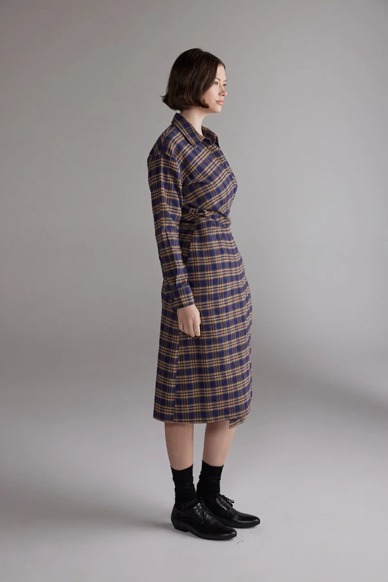 Plaid Shirt Dress | Blue/Khaki