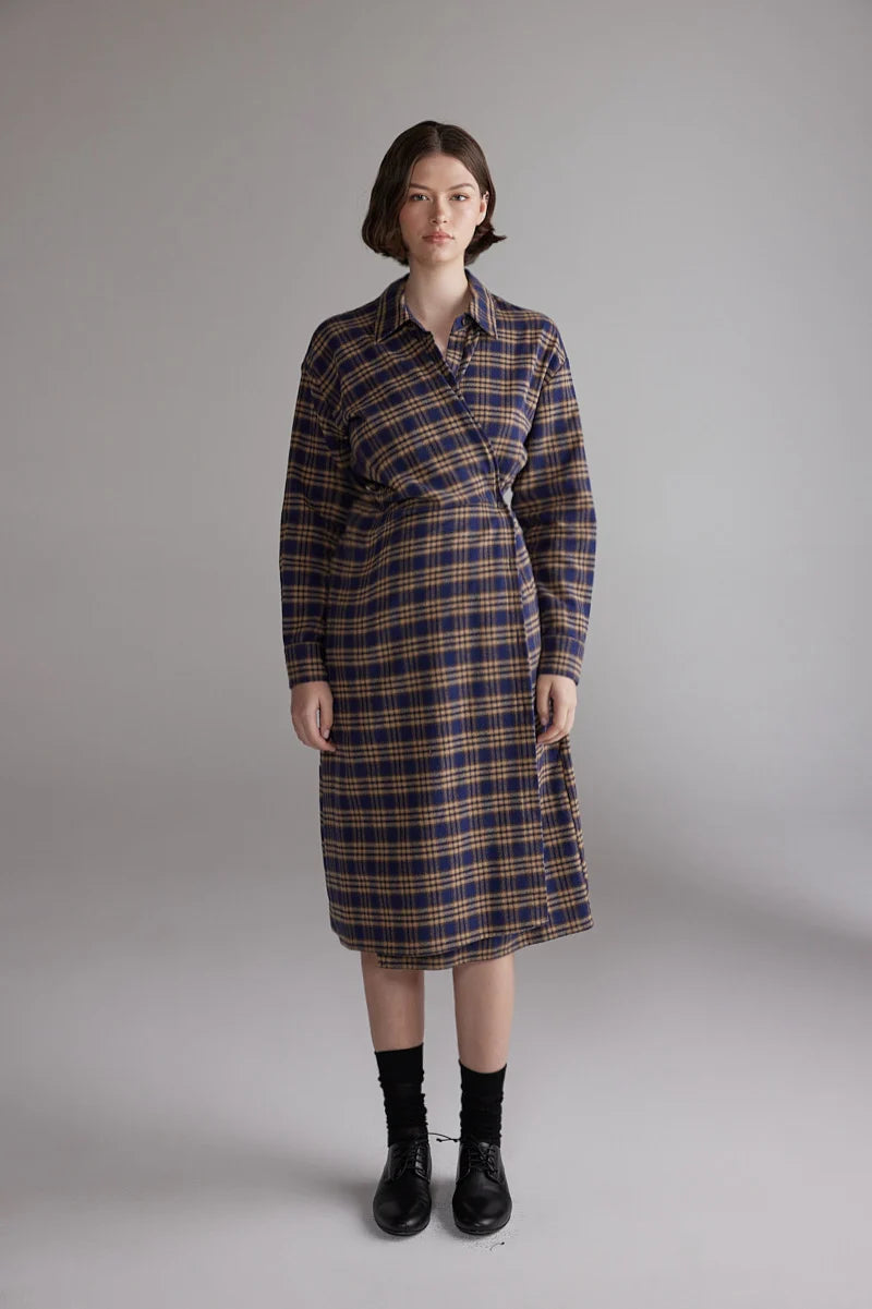 Plaid Shirt Dress | Blue/Khaki