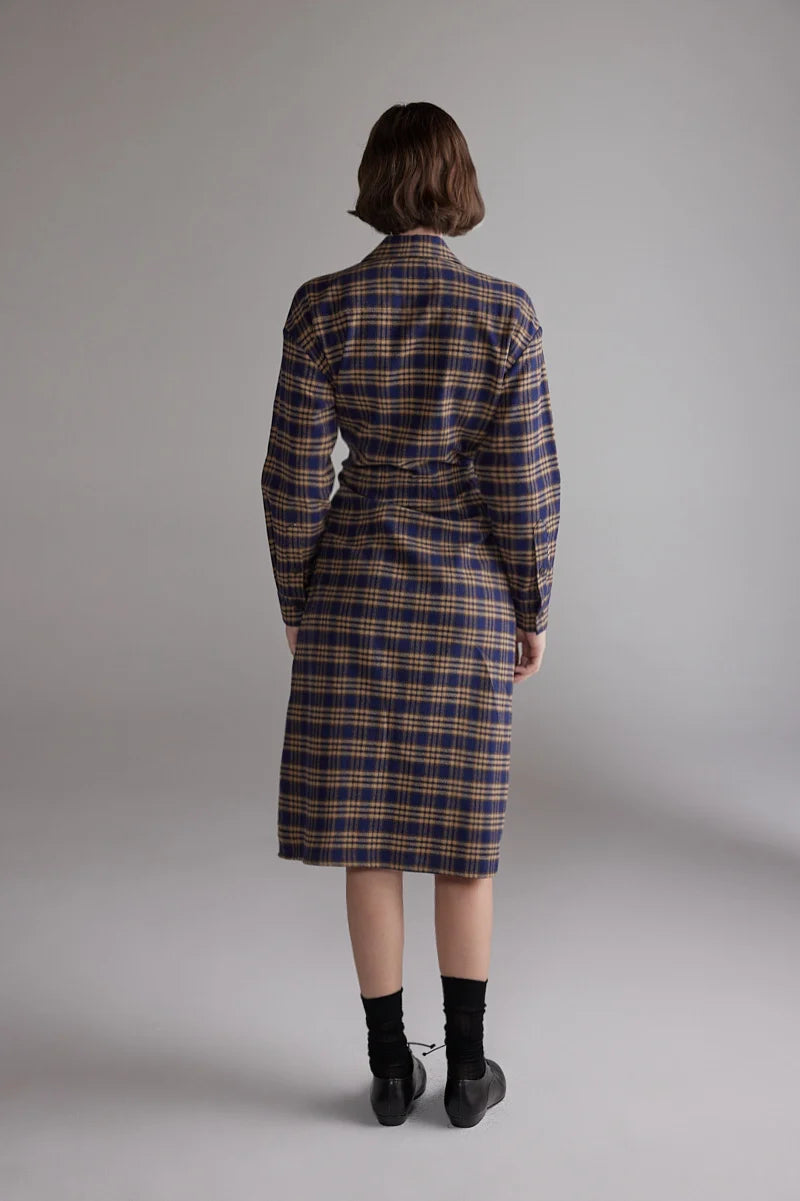Plaid Shirt Dress | Blue/Khaki