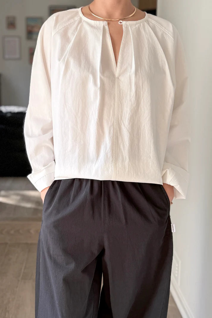 Julienne Long Sleeve Top | White
