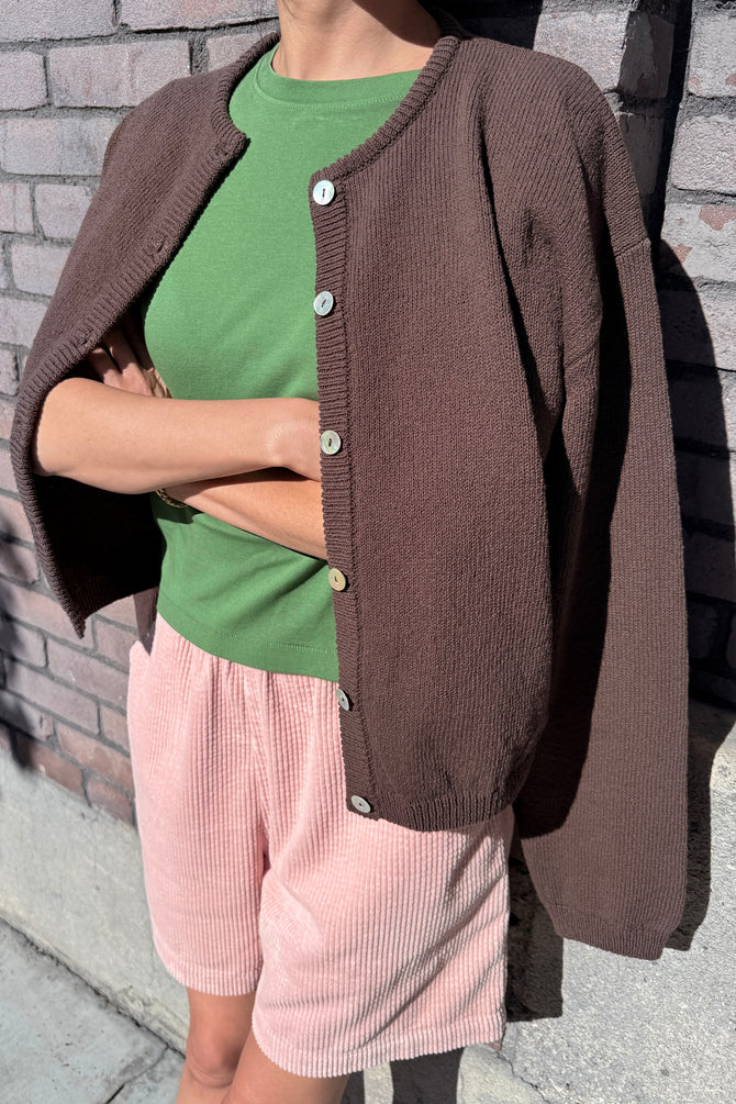 COTTON LEILA CARDIGAN | Brown