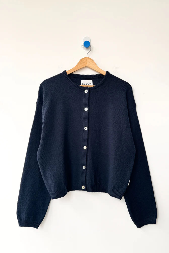 Cotton Leila Cardigan | Navy