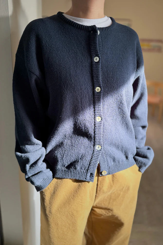 Cotton Leila Cardigan | Navy