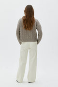 Zoya Textured Knit Lambswool Sweater | Taupe