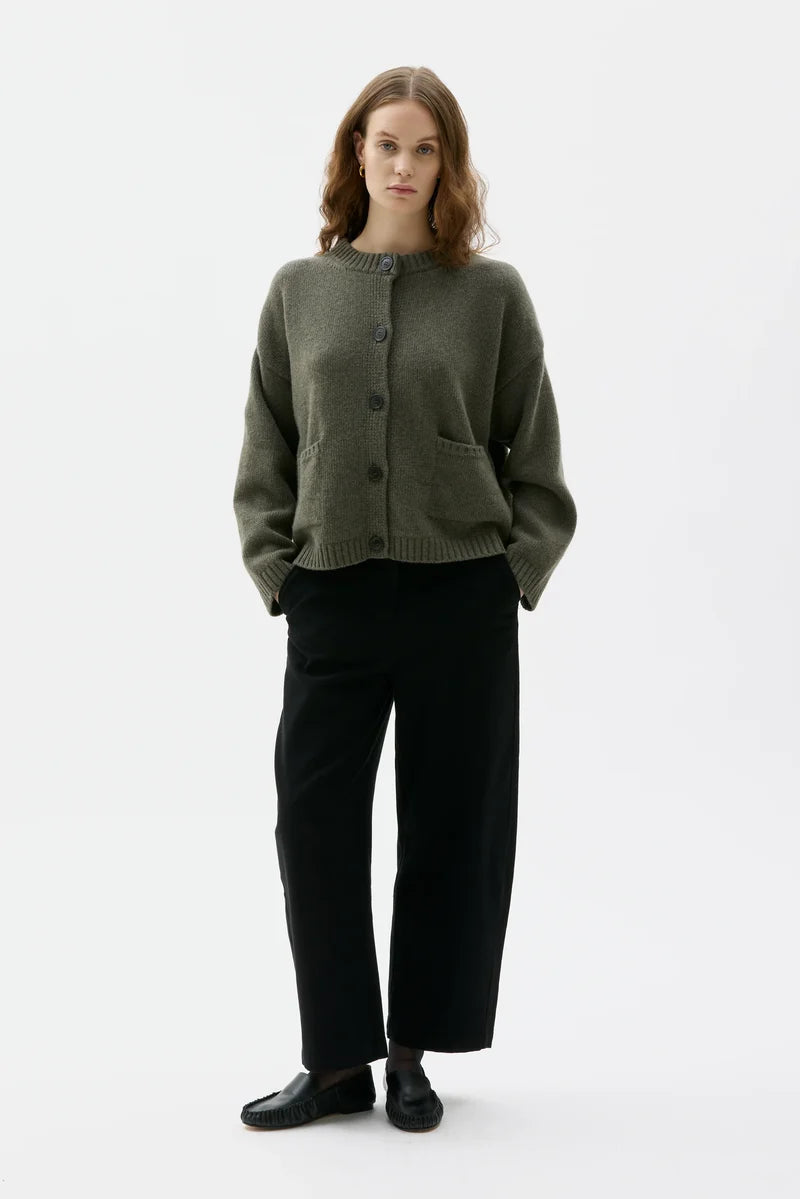 Umi Soft Wool Chunky Cardigan | Laurel Green Sale price