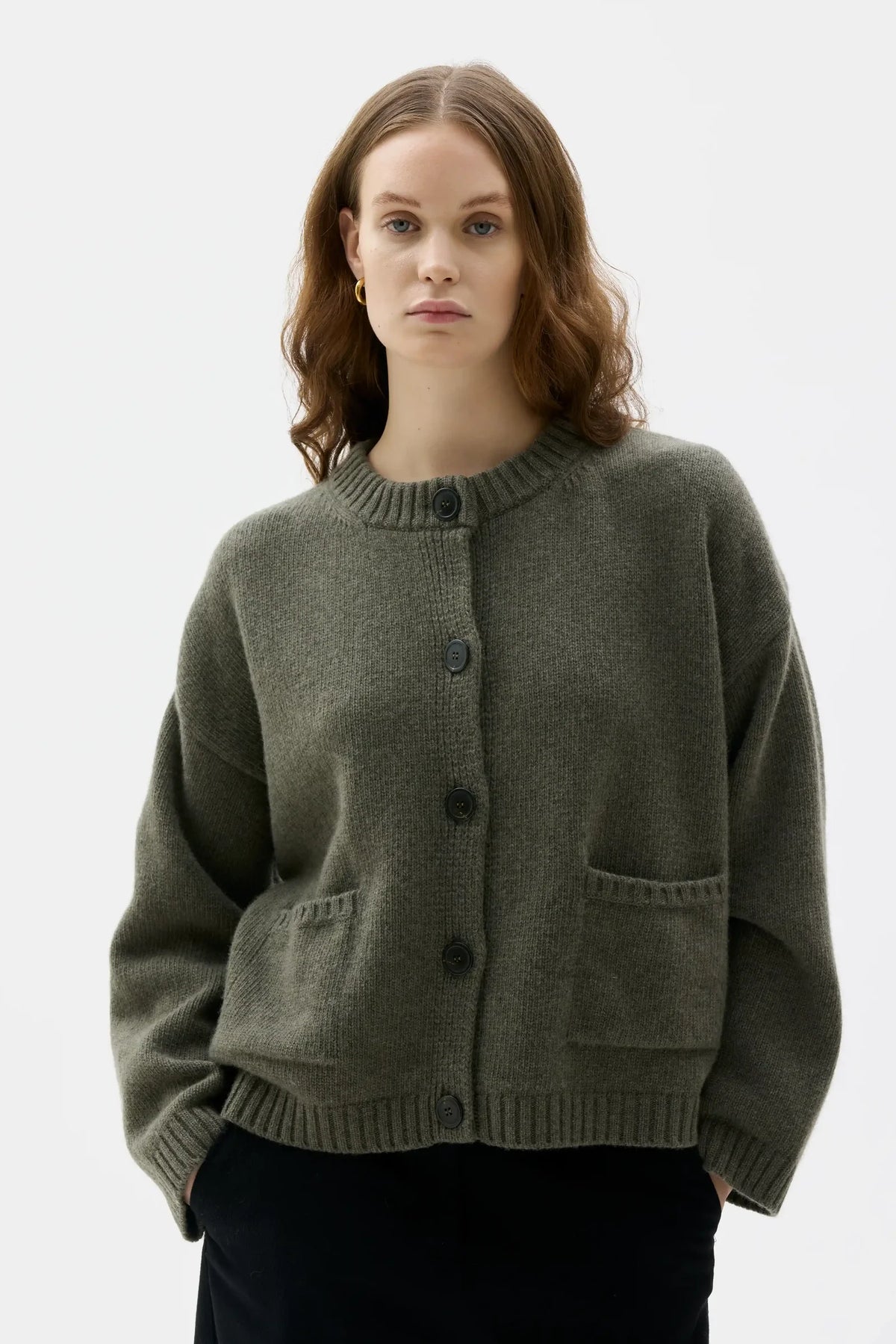Umi Soft Wool Chunky Cardigan | Laurel Green Sale price