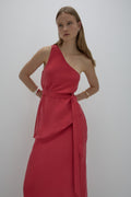 Amaya Cupro Tie Top | Vermillion