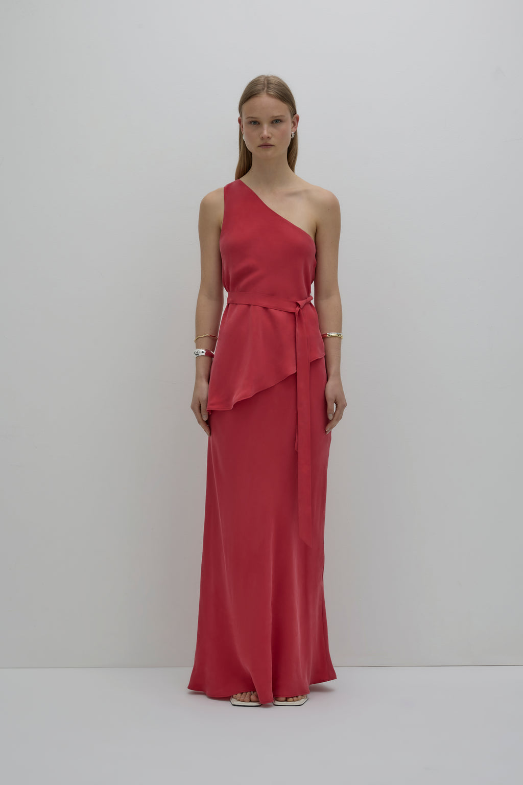 Amaya Cupro Tie Top | Vermillion