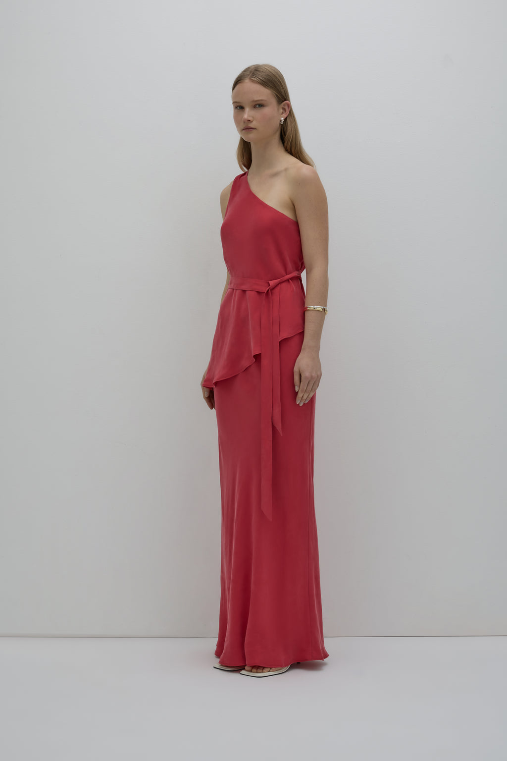 Amaya Cupro Tie Top | Vermillion
