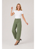 Elmore Horseshoe Barrel Jean, Washed Olive Green Denim