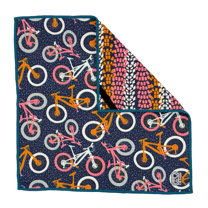Mountain Bike Microfiber Washcloth - Navy