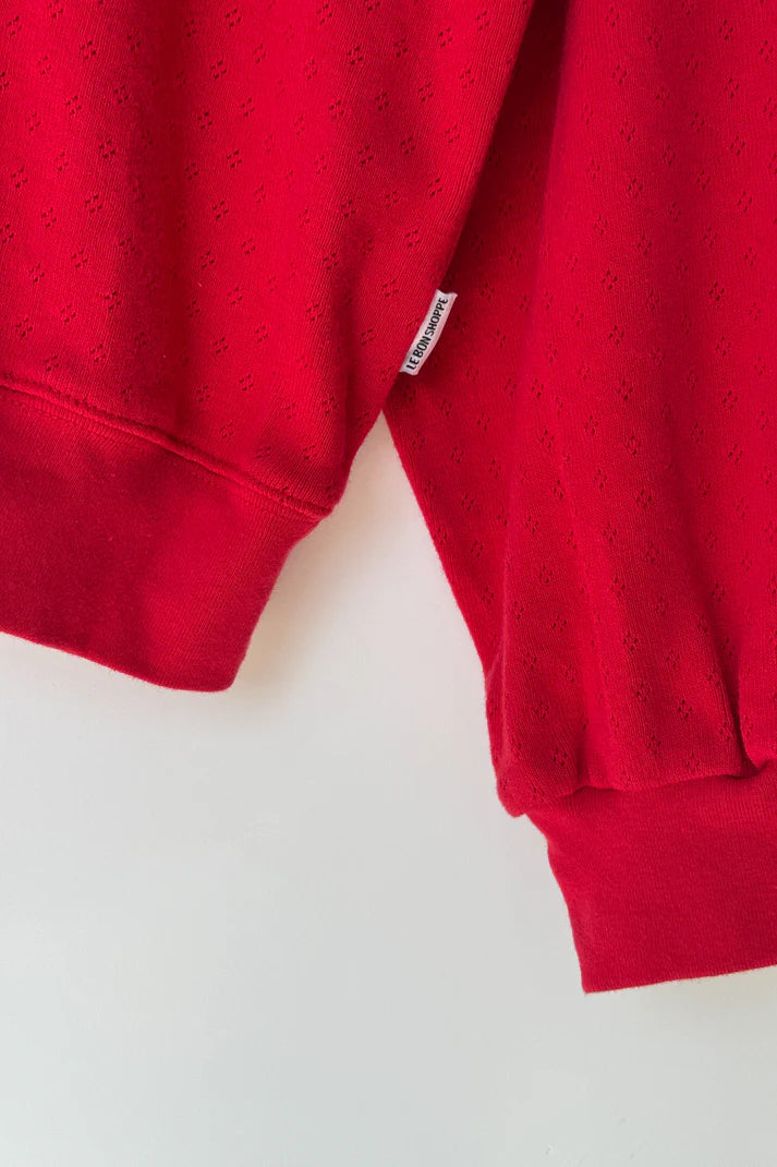 Pointelle Core Sweatshirt | Red Apple
