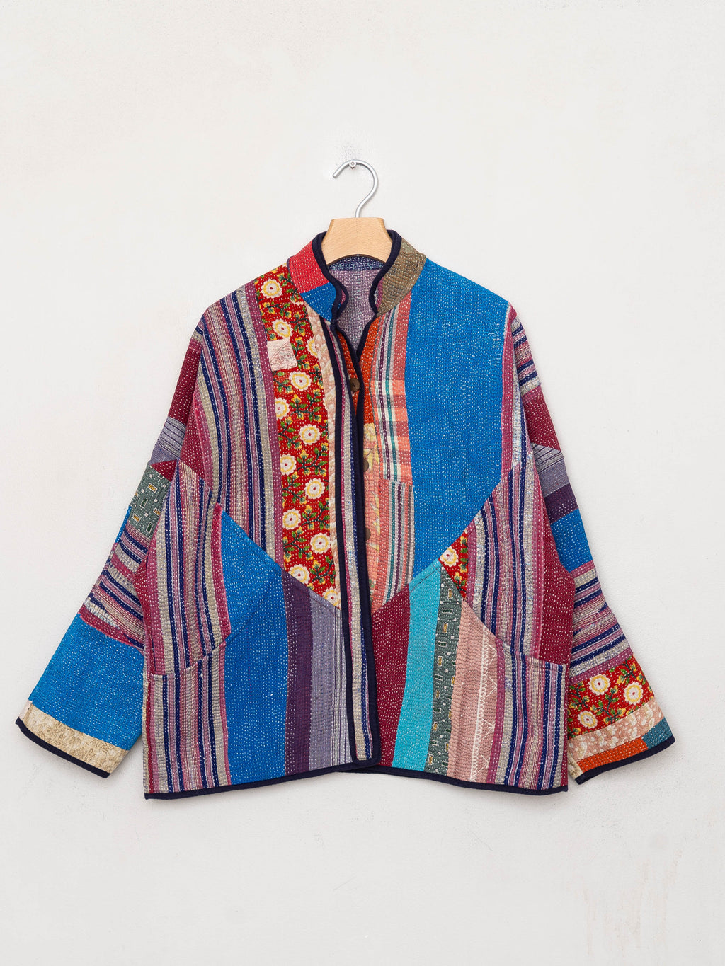 The Ladhiya Quilted Patchwork Kantha Jacket