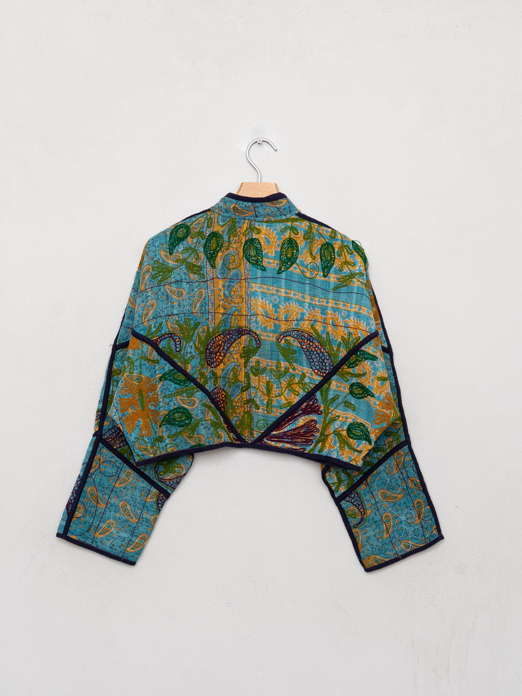 The Suzani Kaira Cropped Quilted Patchwork Kantha Jacket
