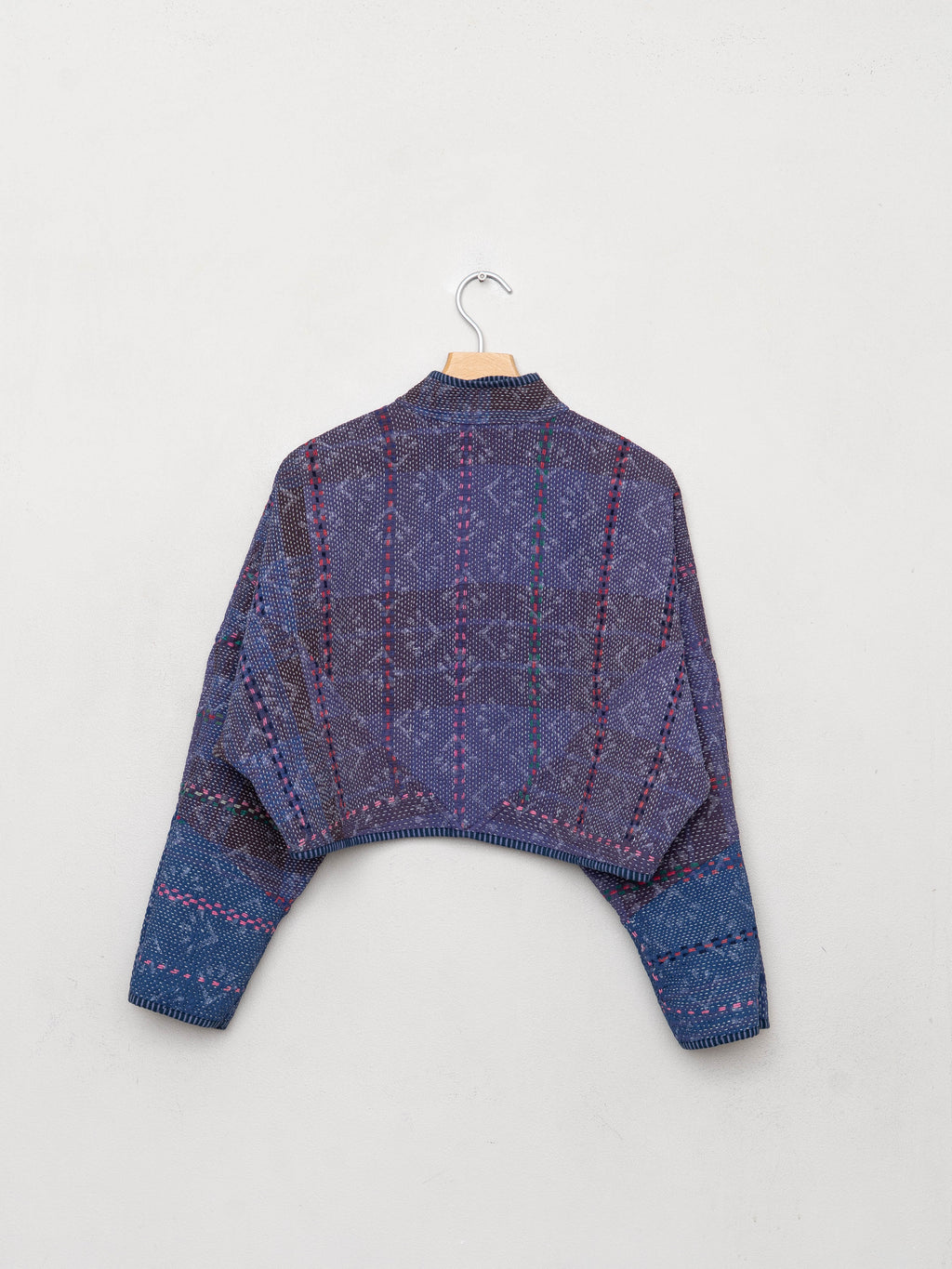 The Kaira Cropped Quilted Patchwork Kantha Jacket