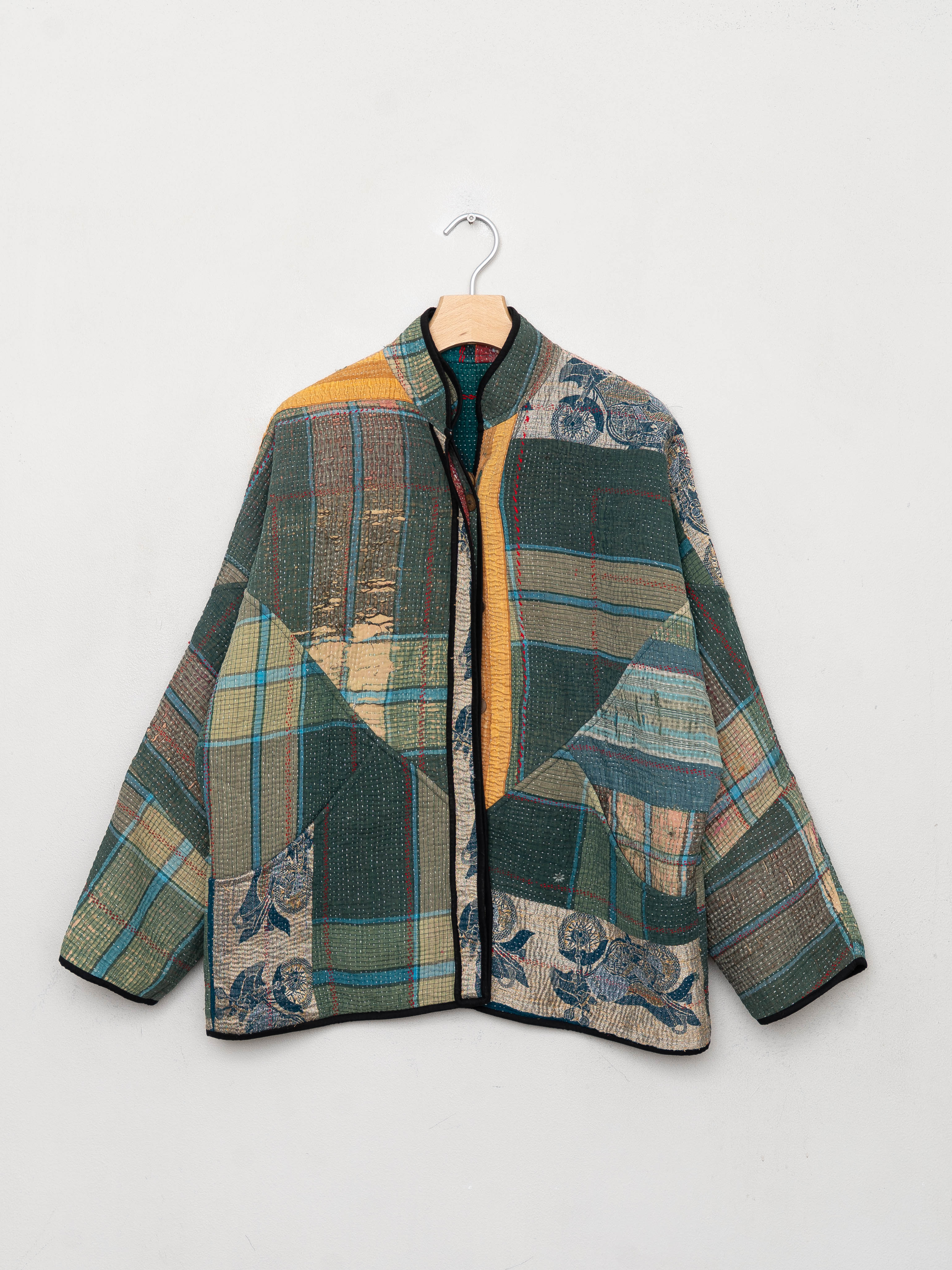 The Ladhiya Quilted Patchwork Kantha Jacket  Only One Made
