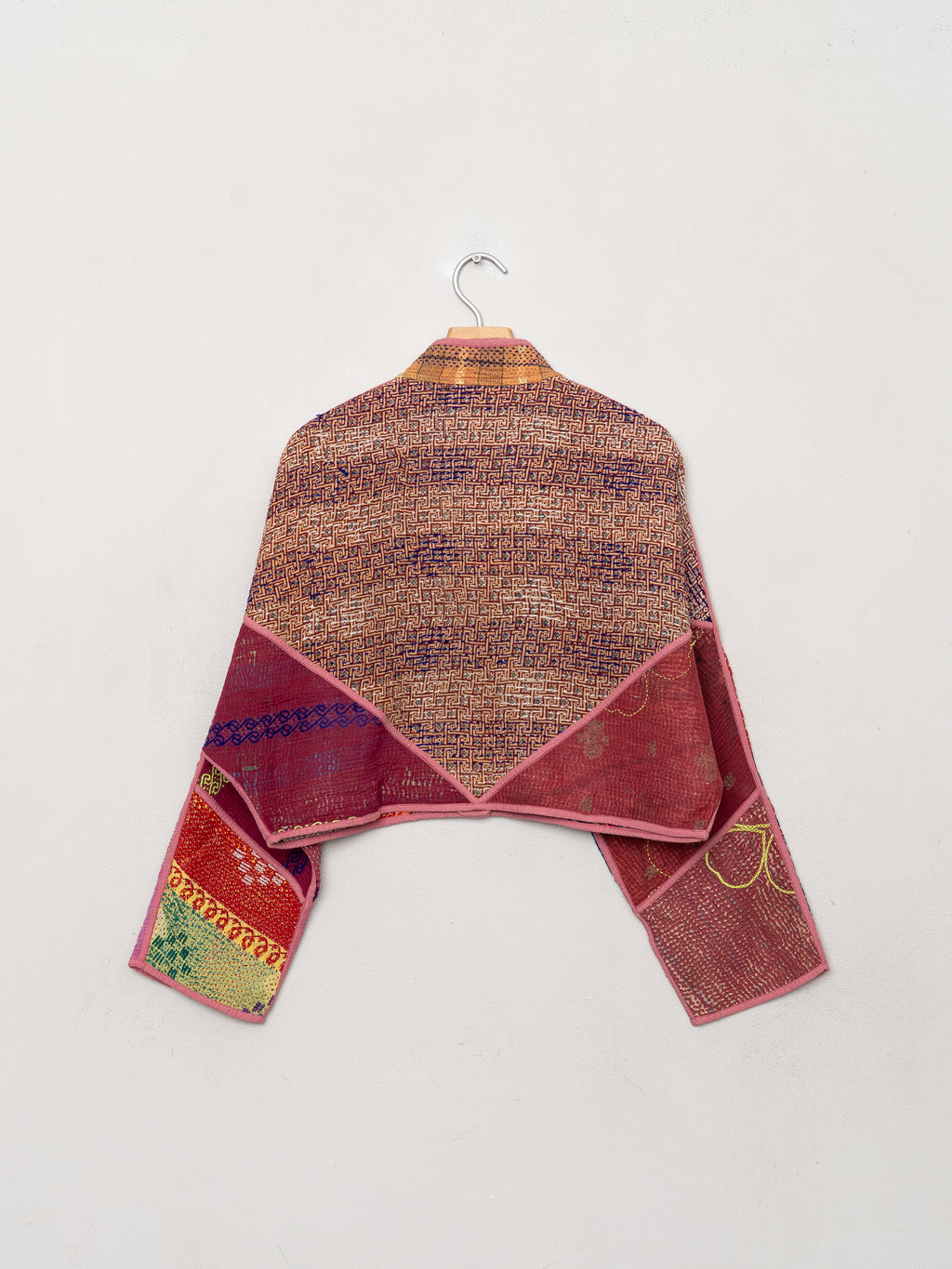 The Kaira Cropped Quilted Patchwork Kantha Jacket