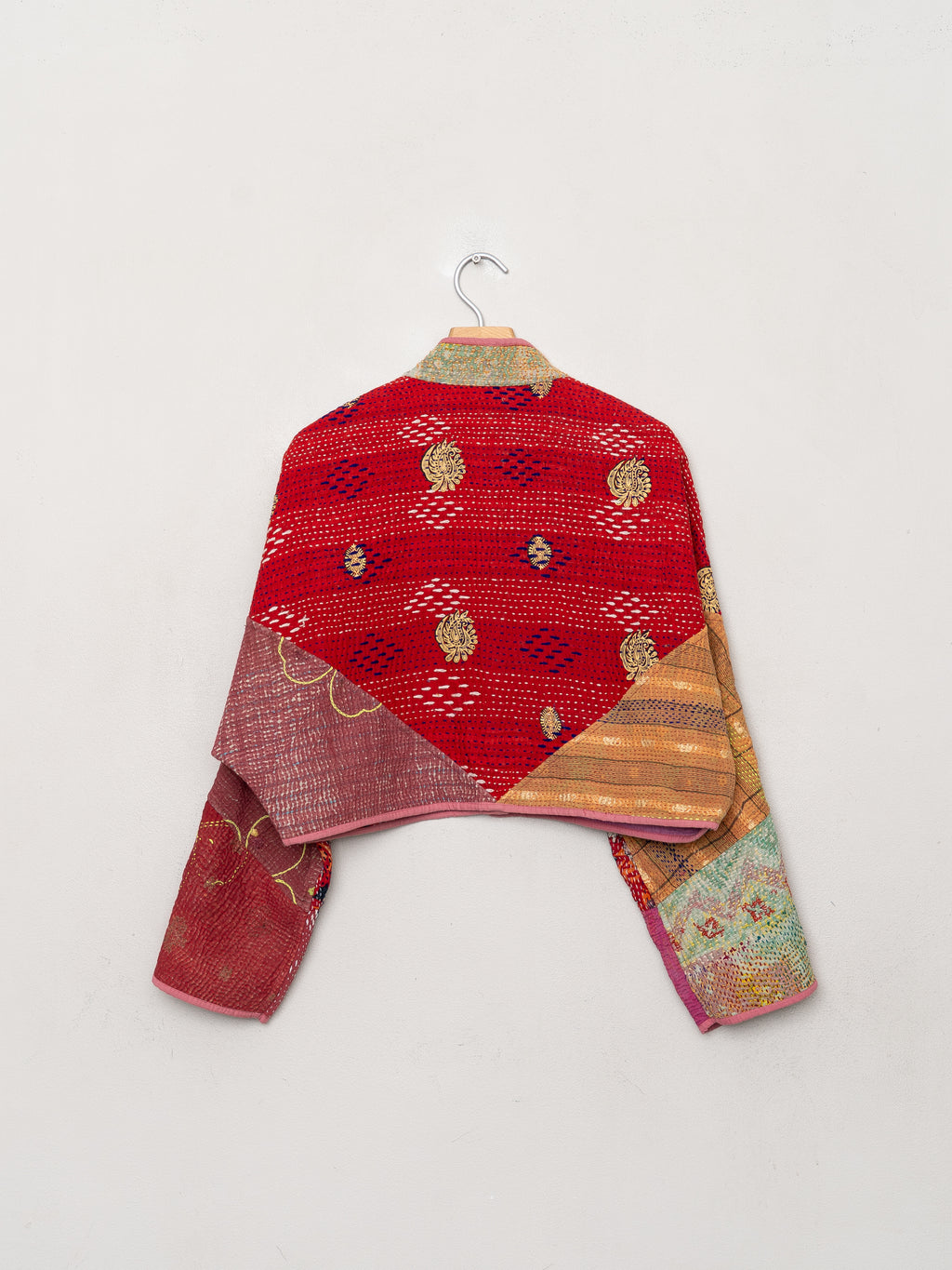 The Kaira Cropped Quilted Patchwork Kantha Jacket