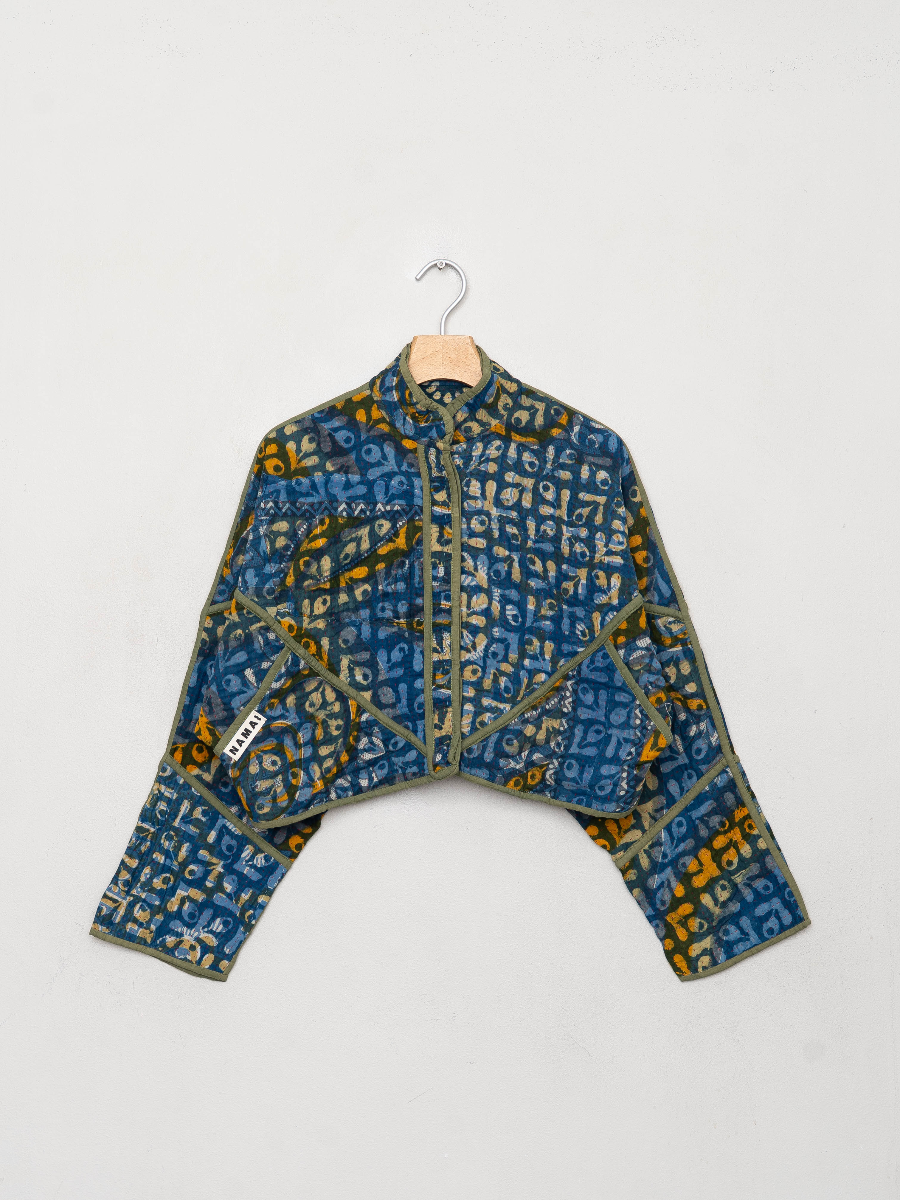 The Kaira Cropped Quilted Patchwork Kantha Jacket