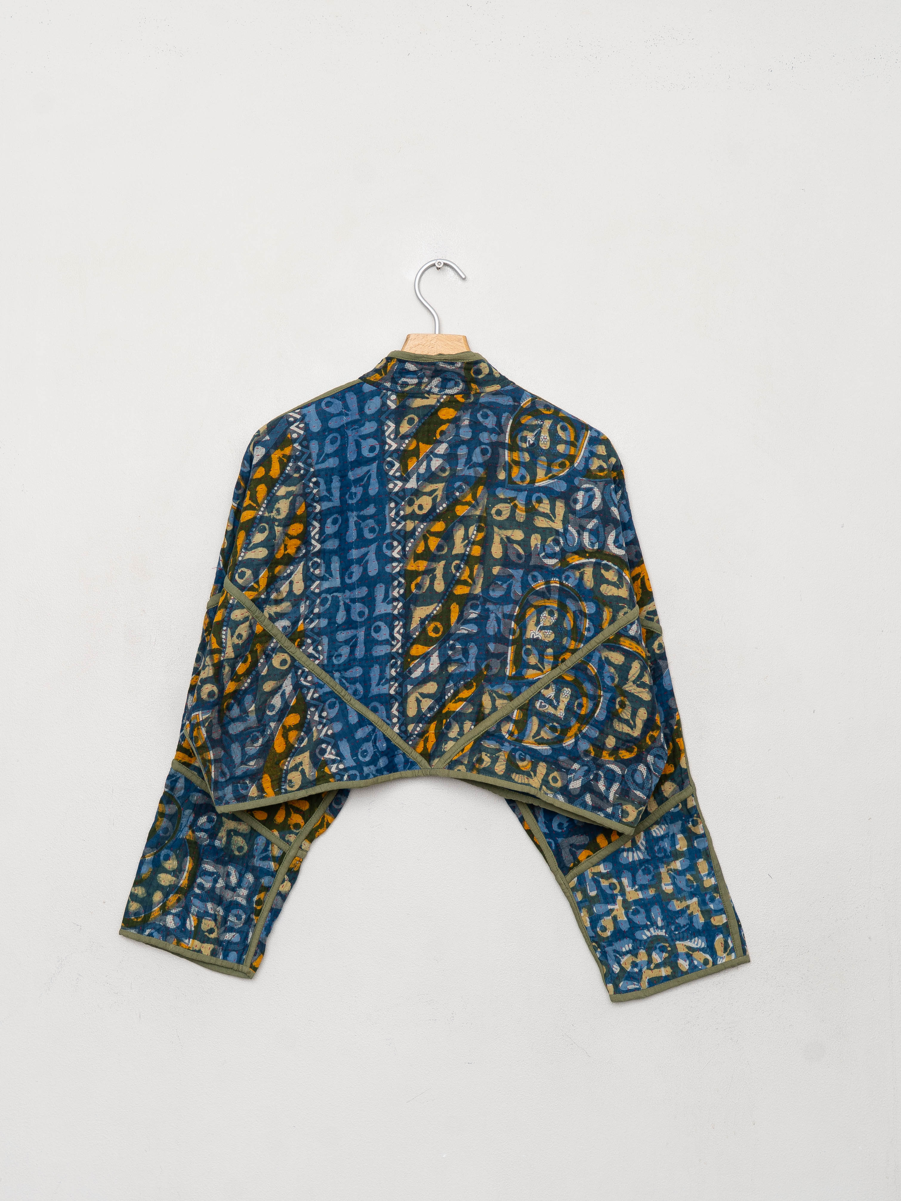 The Kaira Cropped Quilted Patchwork Kantha Jacket