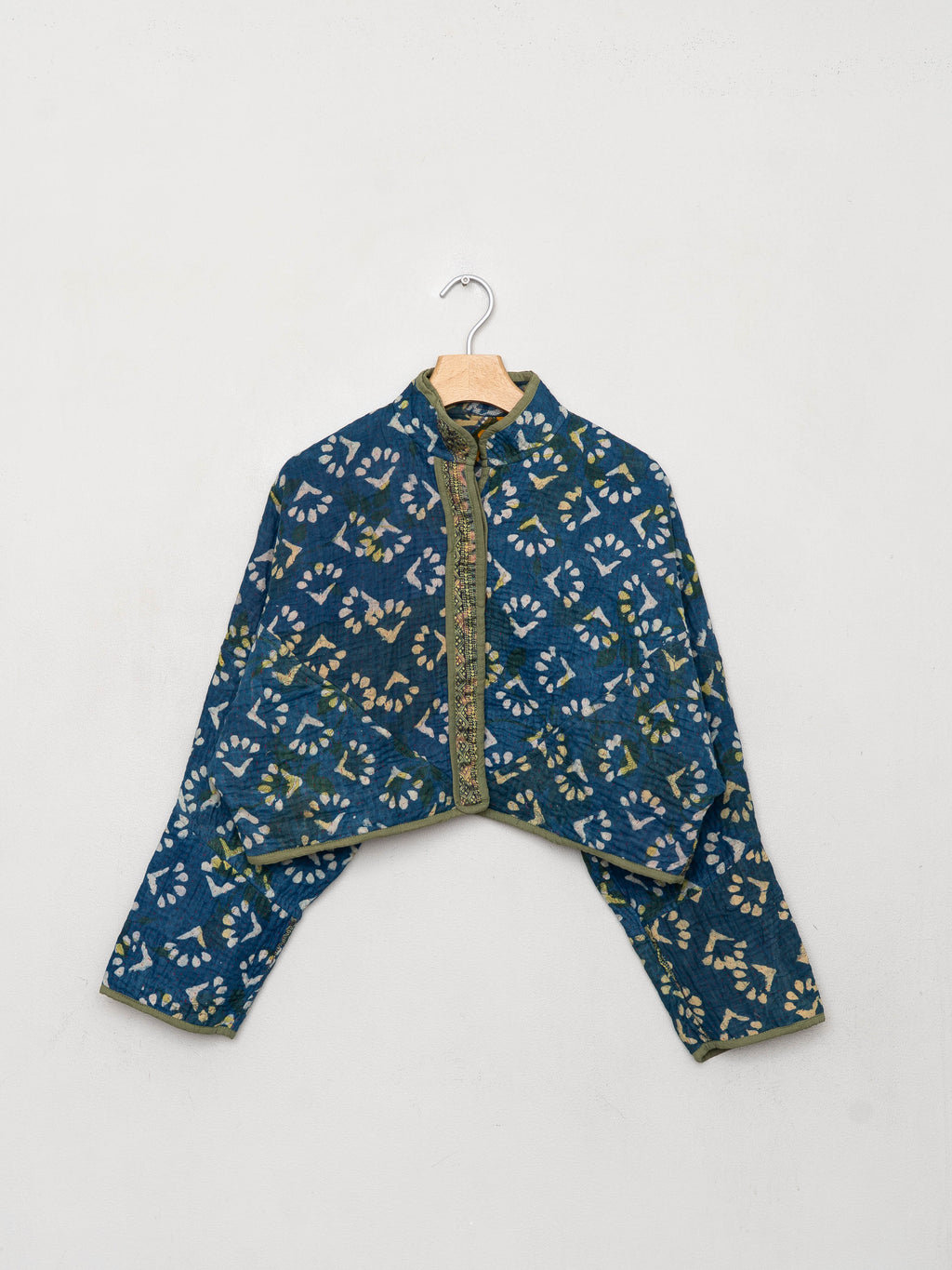 The Kaira Cropped Quilted Patchwork Kantha Jacket