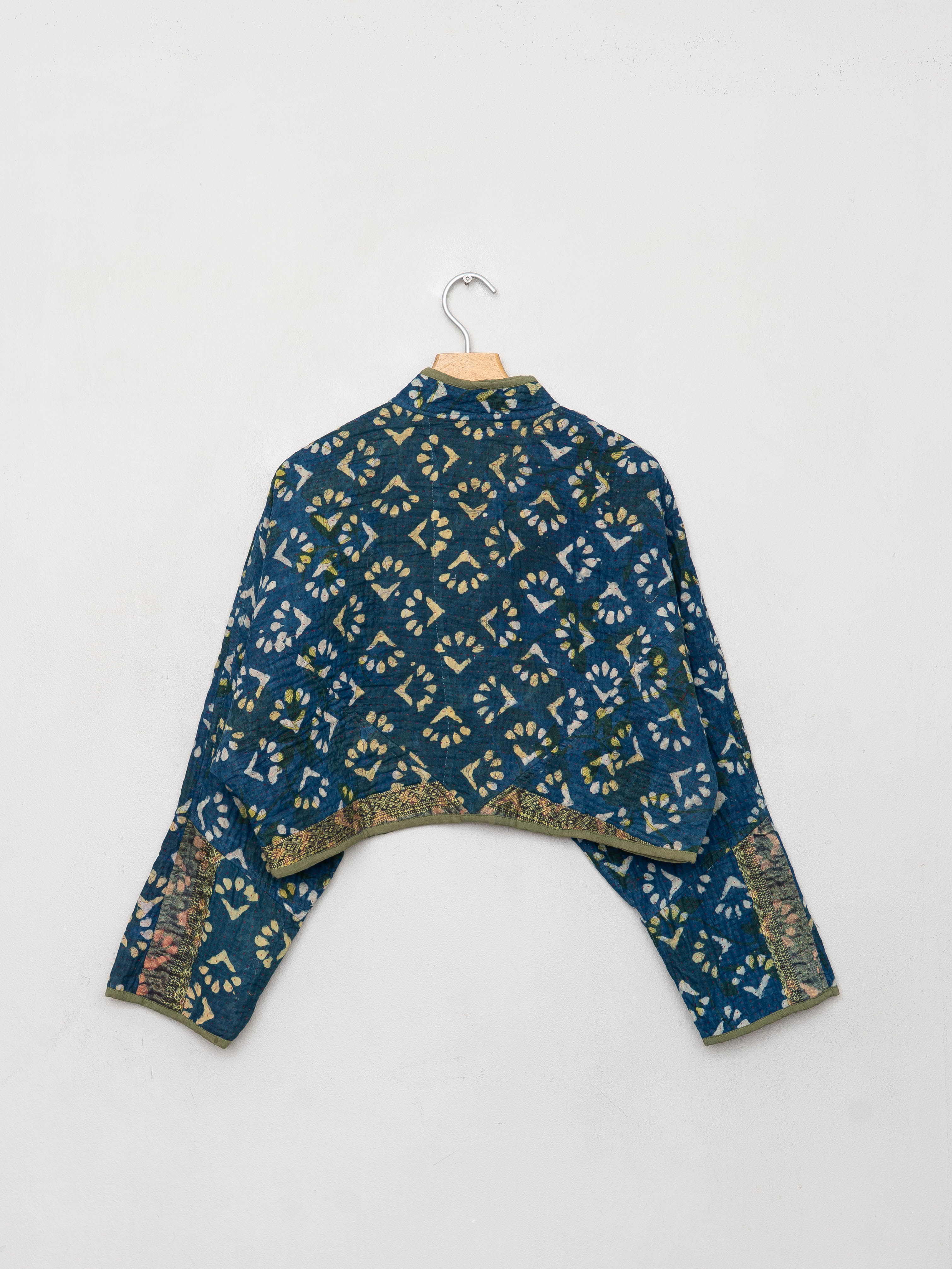 The Kaira Cropped Quilted Patchwork Kantha Jacket