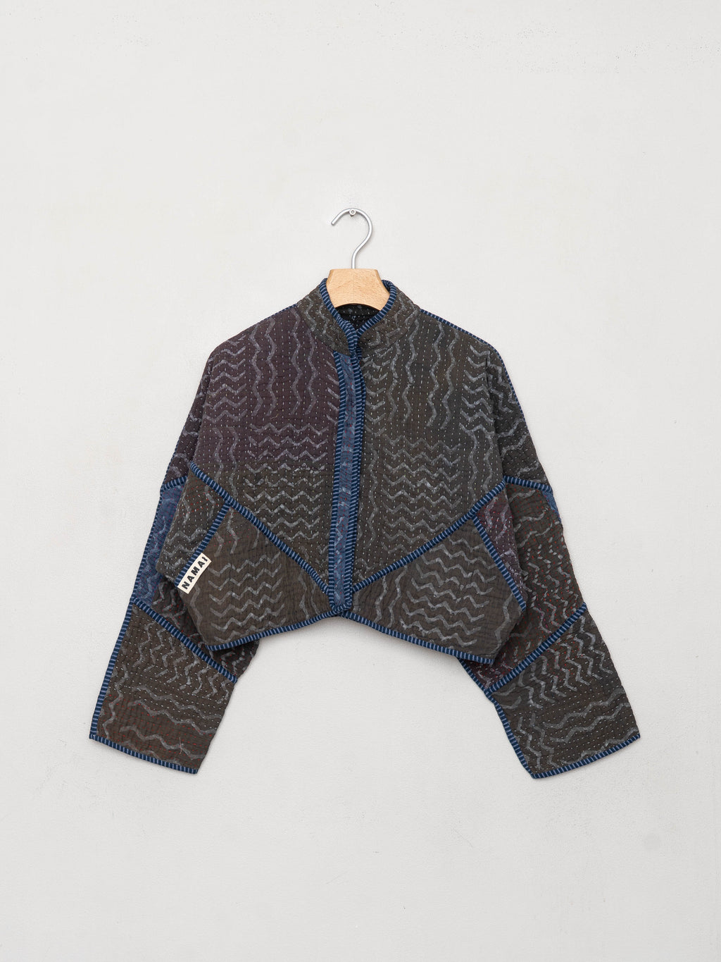 The Kaira Cropped Quilted Patchwork Kantha Jacket