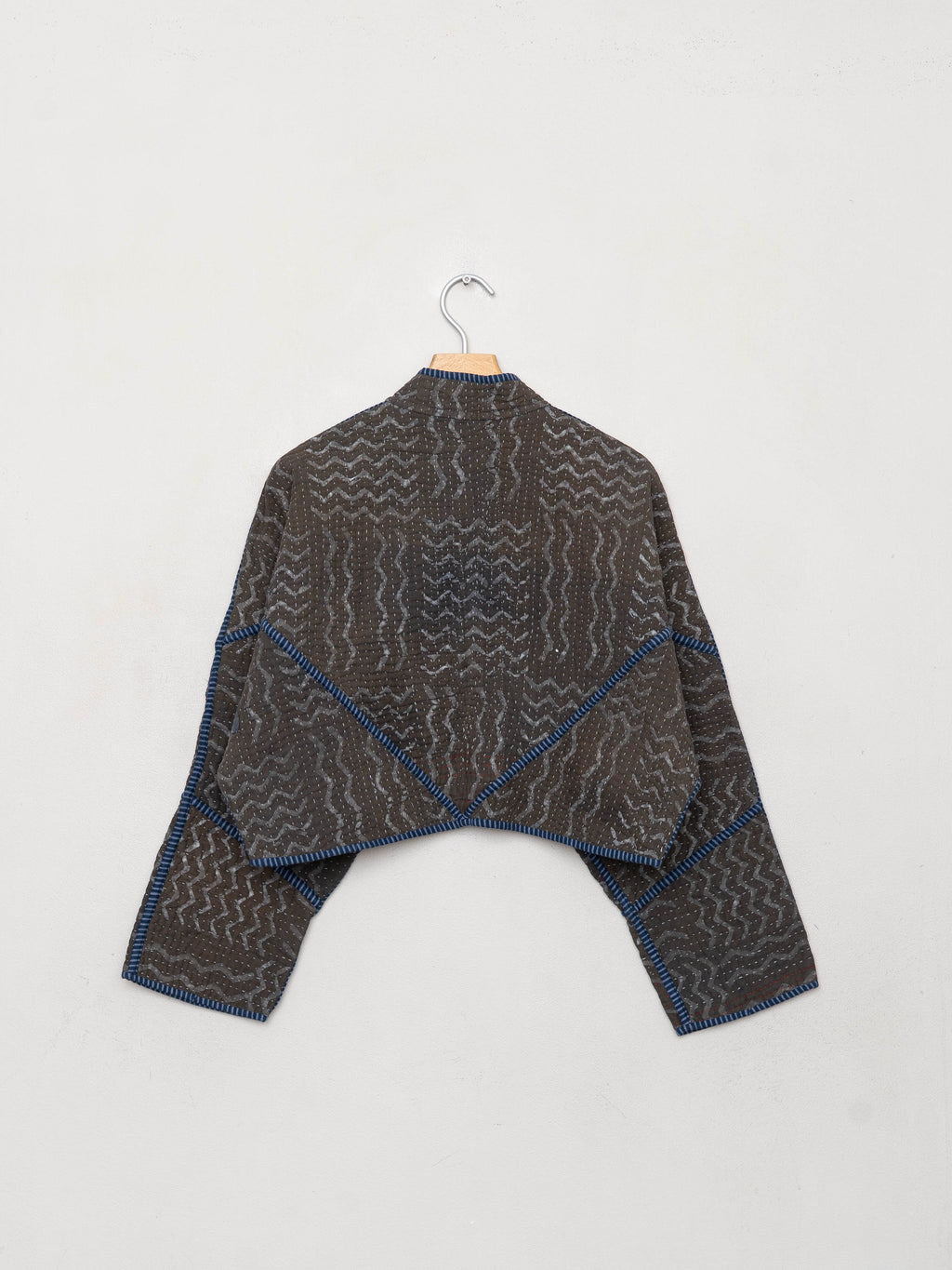The Kaira Cropped Quilted Patchwork Kantha Jacket