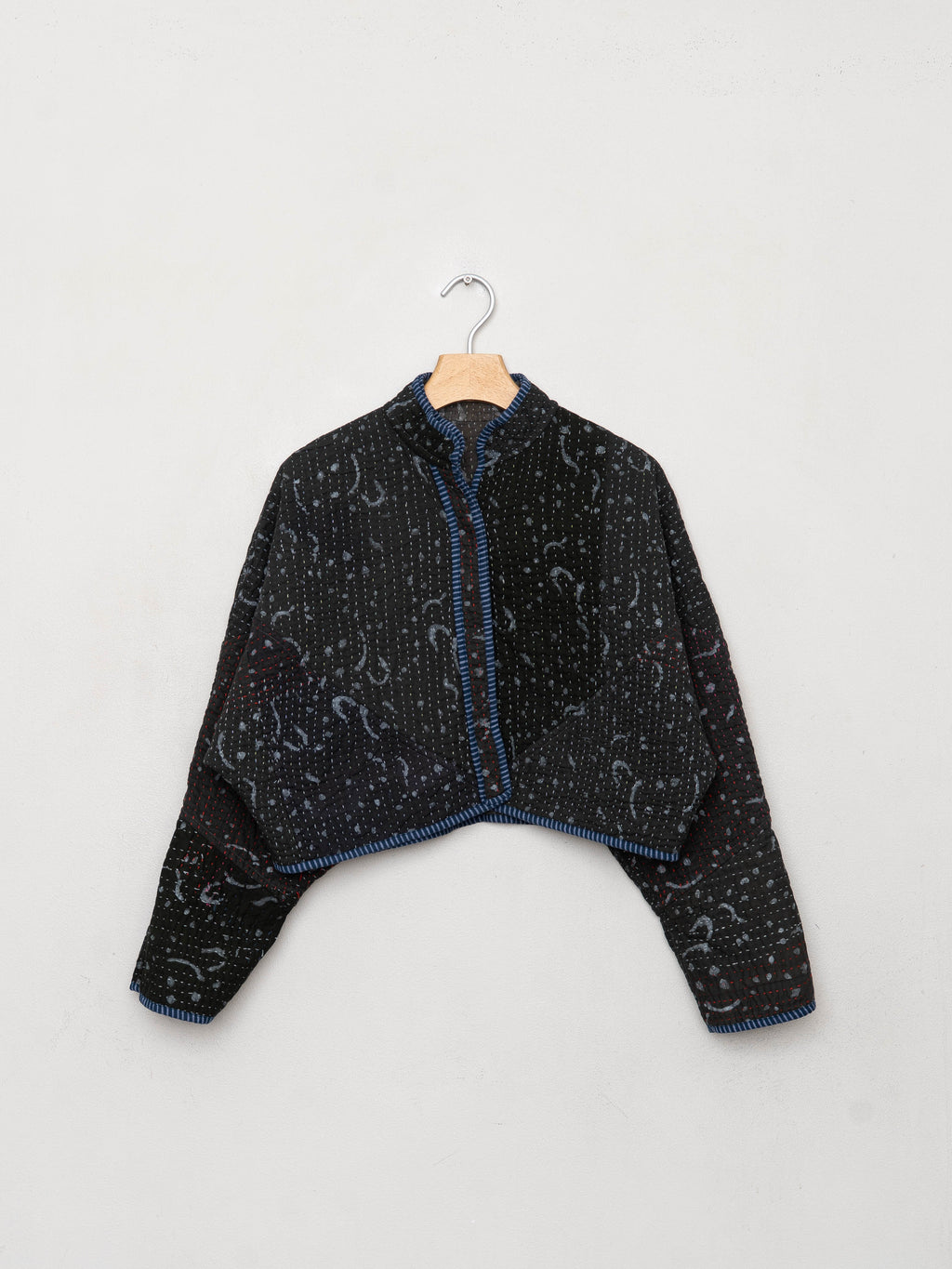 The Kaira Cropped Quilted Patchwork Kantha Jacket