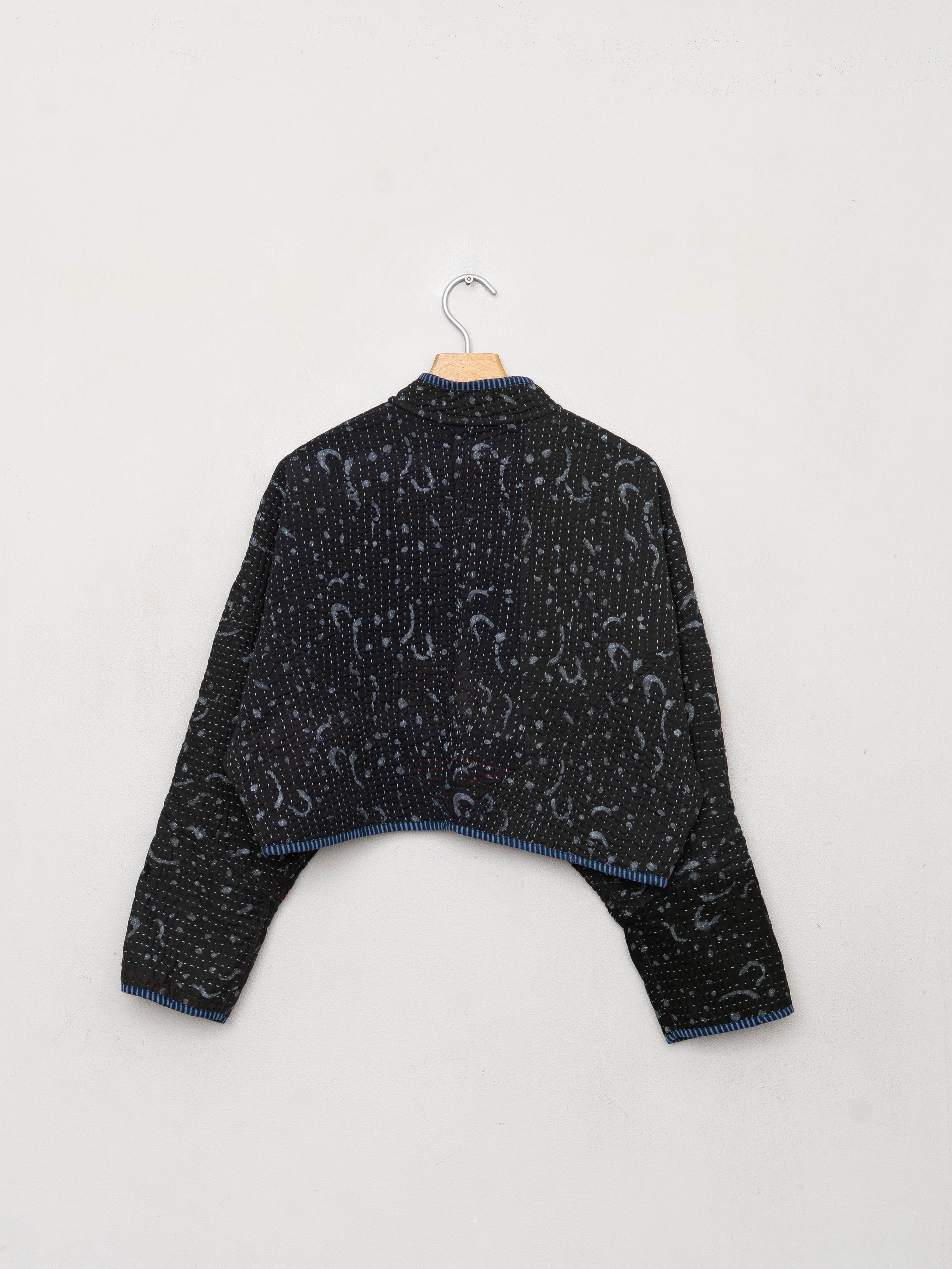 The Kaira Cropped Quilted Patchwork Kantha Jacket