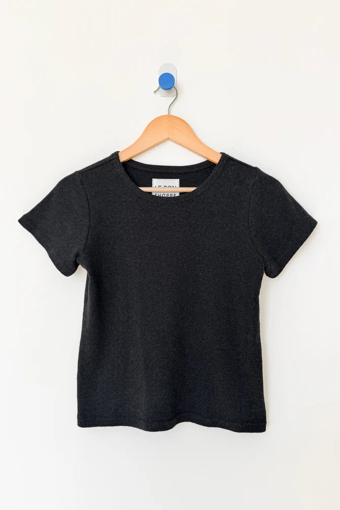 Pointelle Babe Tee | Charcoal