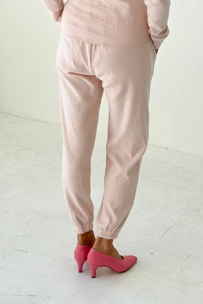 Pointelle Serene Jogger | Baby Pink