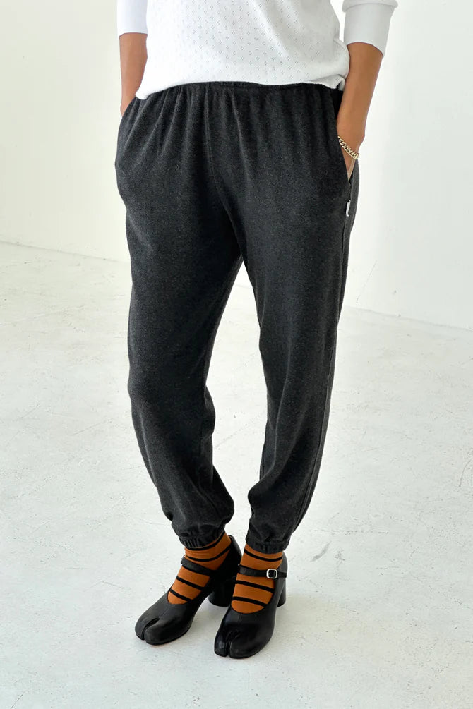 Pointelle Serene Jogger | Charcoal