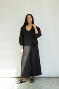 Mazu Organic Cotton Poplin Trousers | Black