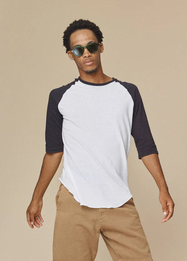 Stones 3/4 Sleeve Raglan | Black & White