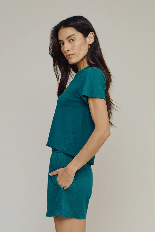 Cropped Ojai Tee | Deep Teal