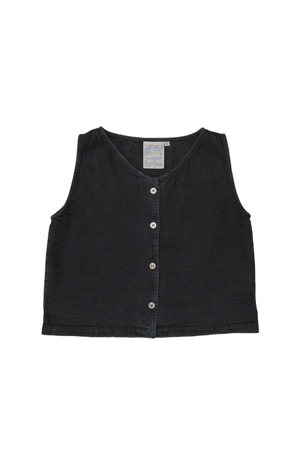 Skyline Summer Denim Vest | Black Indigo