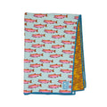 Salmon Tea Towel - Blue & Pink