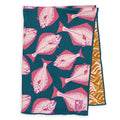 Halibut Tea Towel - Teal & Pink