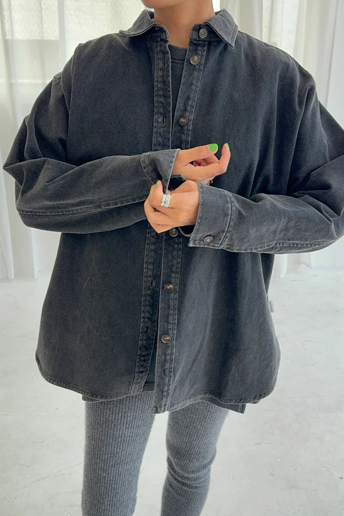 Theo Jacket | Black Denim