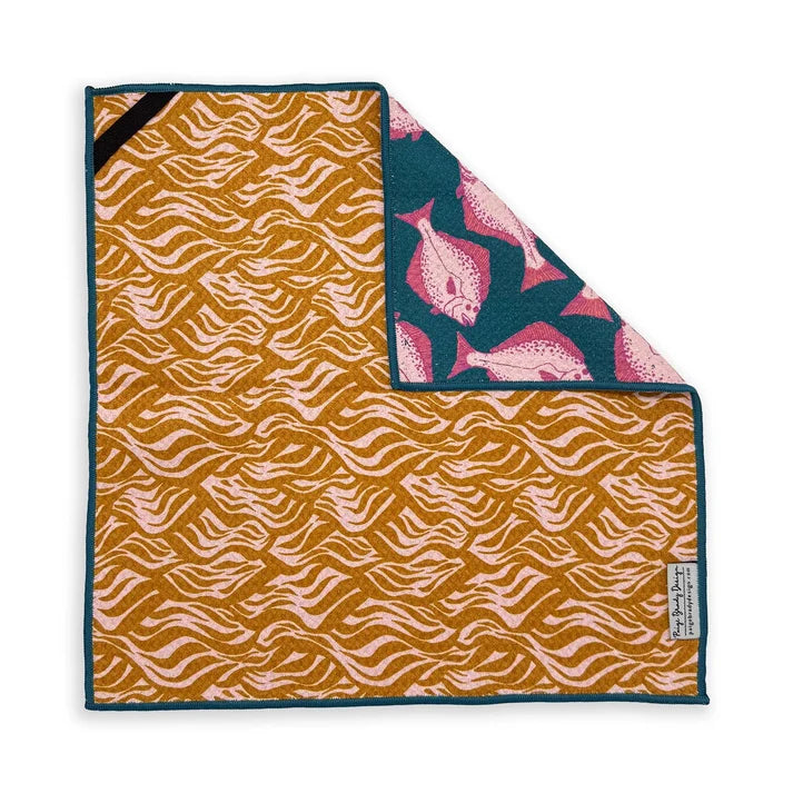 Halibut Microfiber Washcloth | Teal & Pink