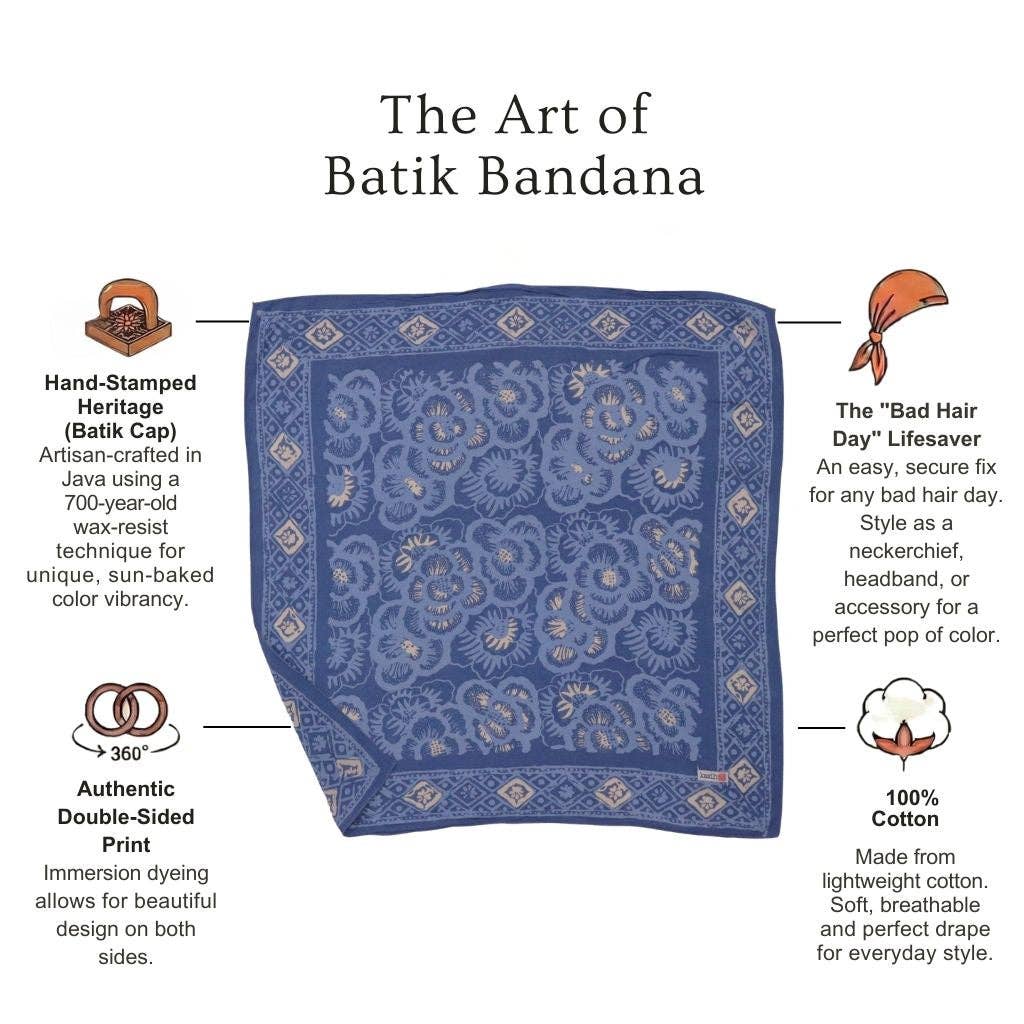 Batik Bandana | Blue Roses