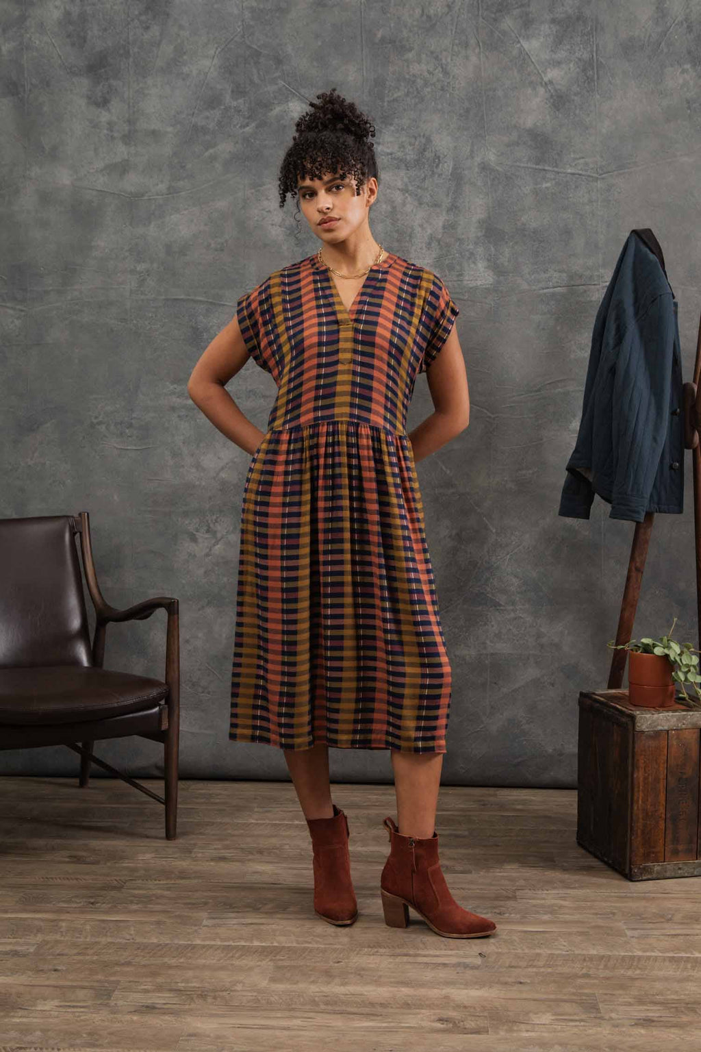 Ira Dress / Alpenglow Stripe