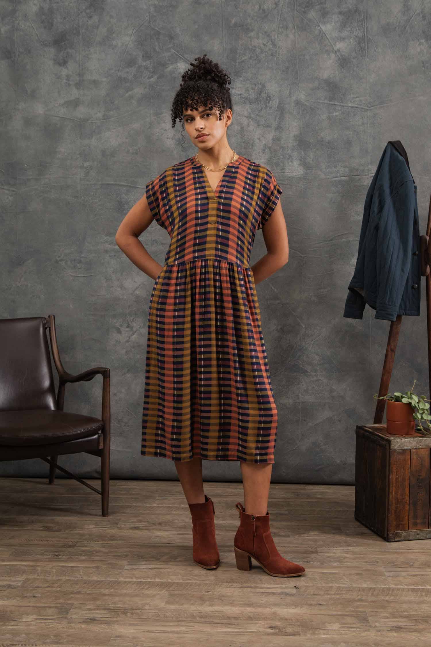 Ira Dress / Alpenglow Stripe