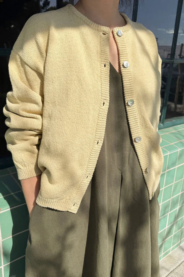 Cotton Leila Cardigan | Custard
