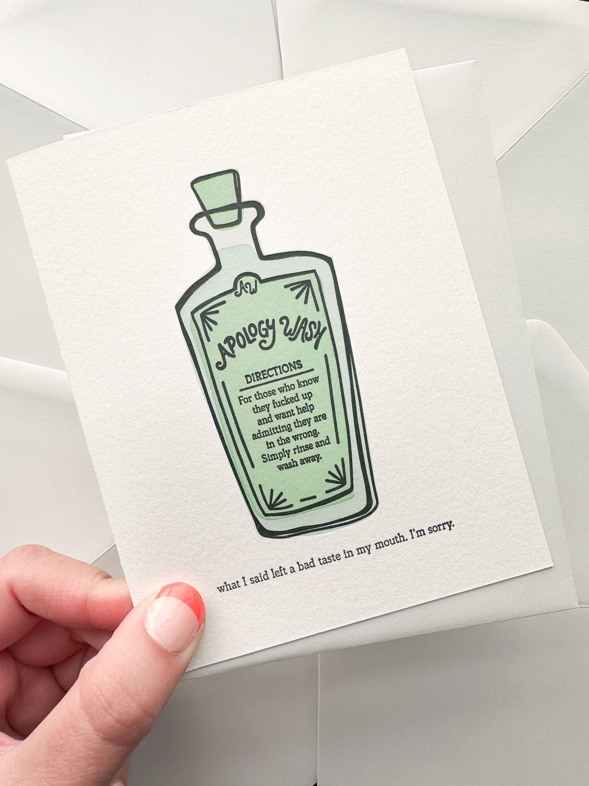 Apology Wash - Letterpress Sympathy Greeting Card