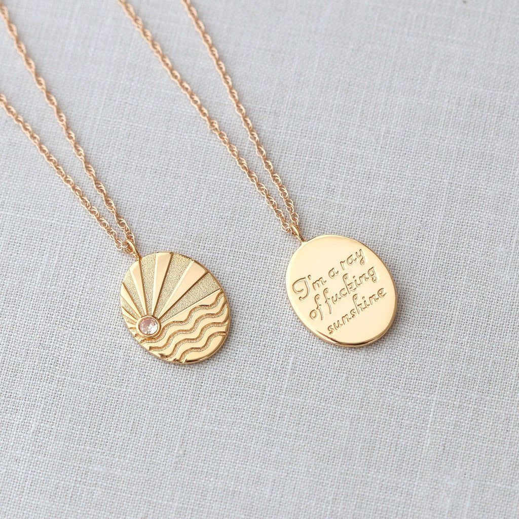 Ray of Sunshine Charm Necklace: 18K Gold Vermeil